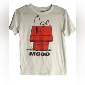 Peanuts Snoopy ‘Mood’ Kids White Graphic T-Shirt